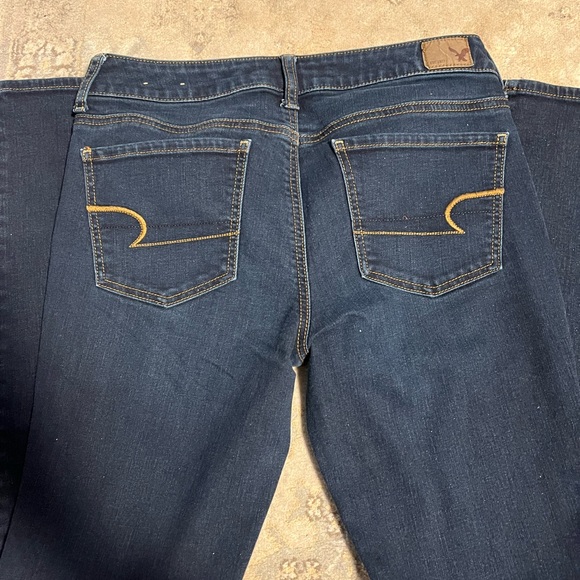 Womens American Eagle Size 8 Long Skinny Dark Wash Jeggings - Picture 5 of 5